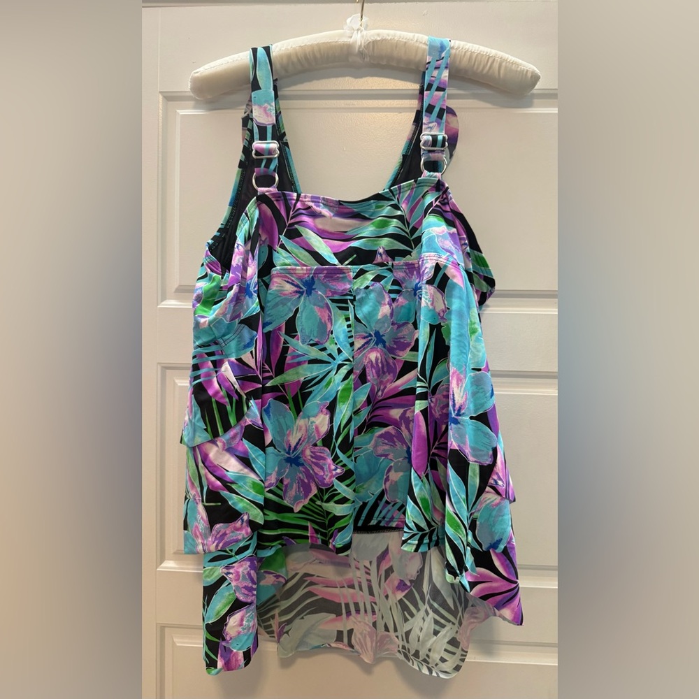 Avenue Floral Swim Top, sz 22W - Picture 3 of 5